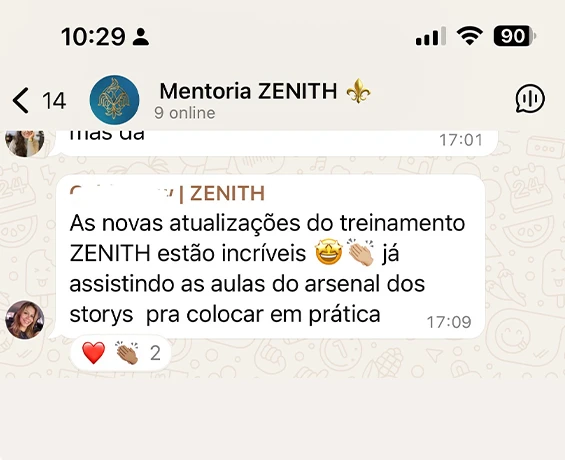 Confira o feedback de nosso aluna