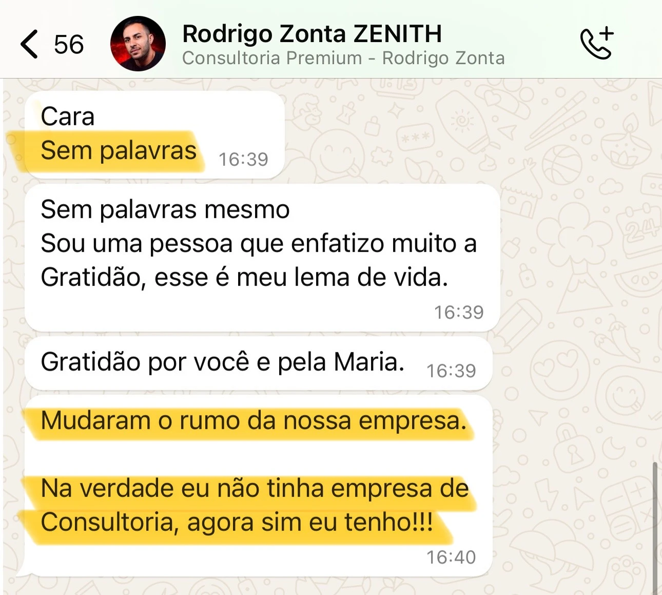 Confira o feedback de nosso aluna