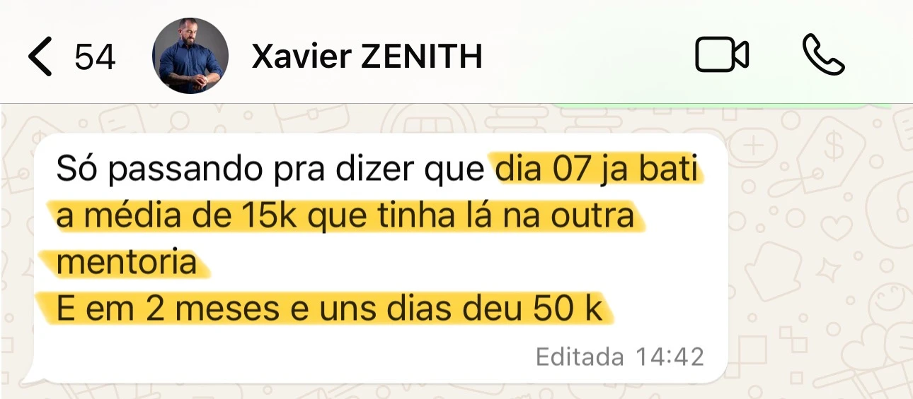 Confira o feedback de nosso aluna