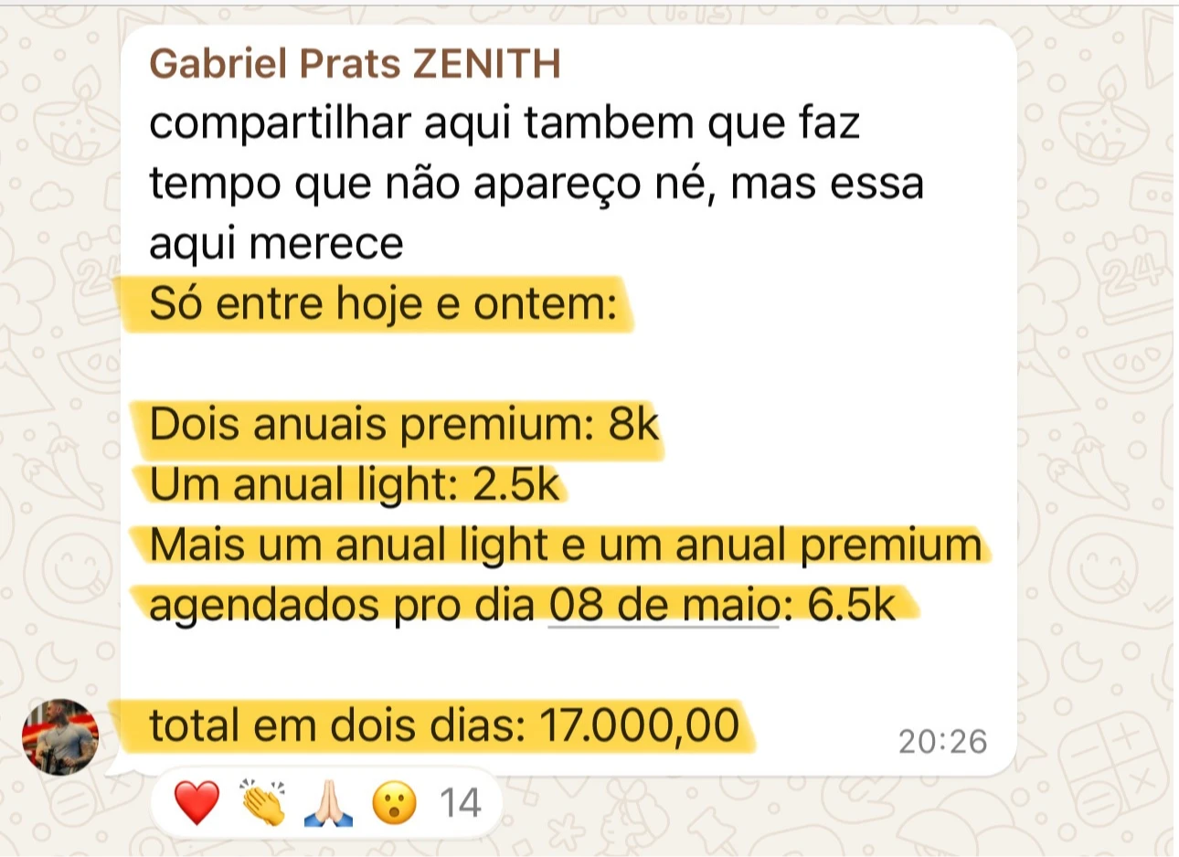 Confira o feedback de nosso aluna