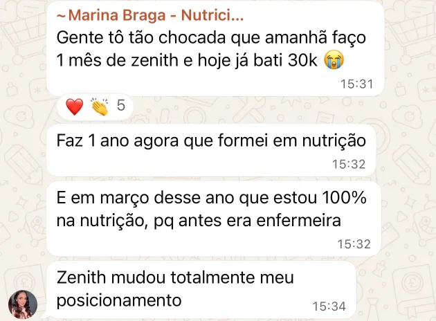 Confira o feedback de nossa aluna