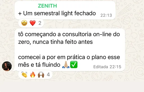 Confira o feedback de nosso aluno