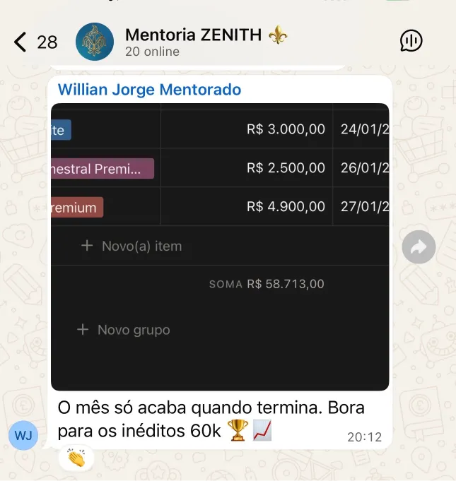 Confira o feedback de nosso aluno