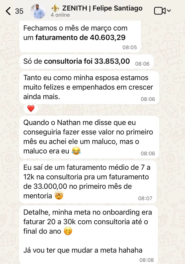 Confira o feedback de nossa aluna