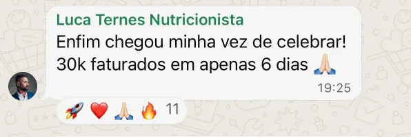 Confira o feedback de nosso aluno